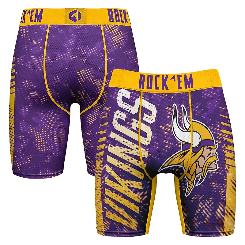 Men's Rock Em Socks Purple Minnesota Vikings Wordmark Boxer Briefs