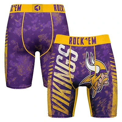 Men's Rock Em Socks Purple Minnesota Vikings Wordmark Boxer Briefs