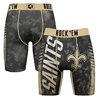 Men's Rock Em Socks Black New Orleans Saints Wordmark Boxer Briefs