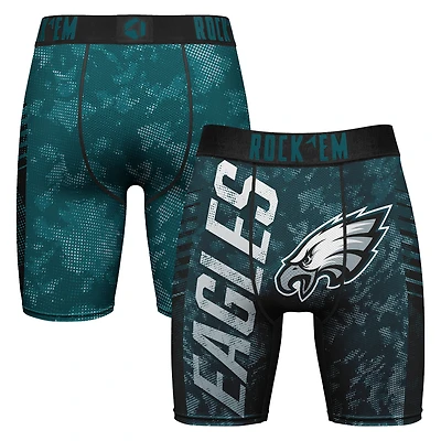 Men's Rock Em Socks Midnight Green Philadelphia Eagles Wordmark Boxer Briefs