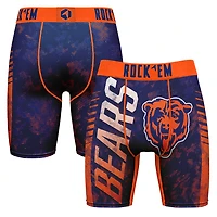 Men's Rock Em Socks Navy Chicago Bears Wordmark Boxer Briefs