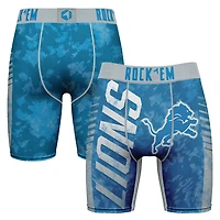 Men's Rock Em Socks Blue Detroit Lions Wordmark Boxer Briefs