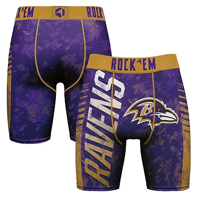 Men's Rock Em Socks Purple Baltimore Ravens Wordmark Boxer Briefs
