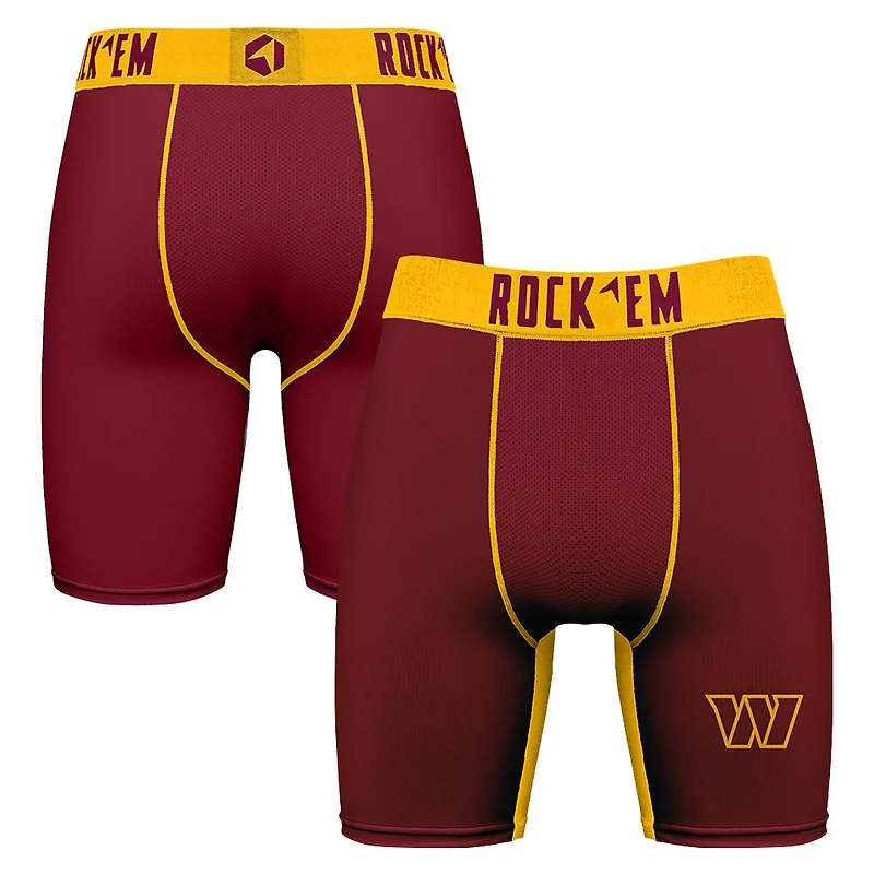 Men's Rock Em Socks Burgundy Washington Commanders Primary Logo Boxer Briefs