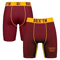 Men's Rock Em Socks Burgundy Washington Commanders Primary Logo Boxer Briefs