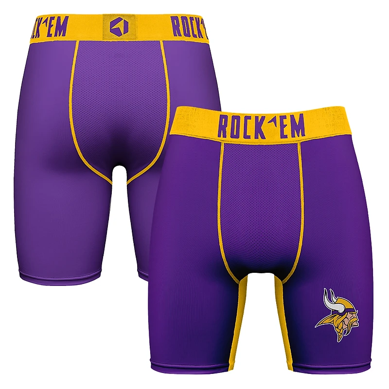 Men's Rock Em Socks Purple Minnesota Vikings Primary Logo Boxer Briefs