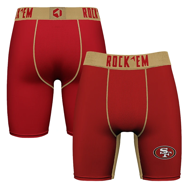 Men's Rock Em Socks Scarlet San Francisco 49ers Primary Logo Boxer Briefs