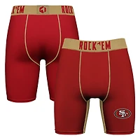 Men's Rock Em Socks Scarlet San Francisco 49ers Primary Logo Boxer Briefs