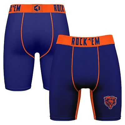 Men's Rock Em Socks Navy Chicago Bears Primary Logo Boxer Briefs