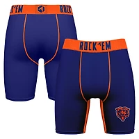 Men's Rock Em Socks Navy Chicago Bears Primary Logo Boxer Briefs