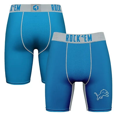 Men's Rock Em Socks Blue Detroit Lions Primary Logo Boxer Briefs