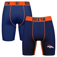 Men's Rock Em Socks Navy Denver Broncos Primary Logo Boxer Briefs