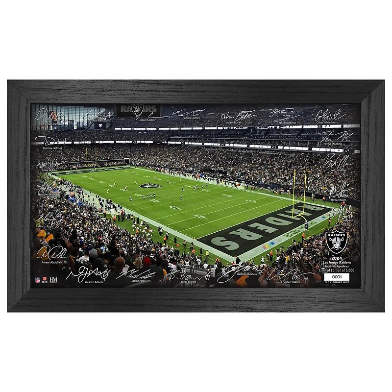 Highland Mint Las Vegas Raiders 12" x 20" 2024 Signature Gridiron Panoramic Framed Photo