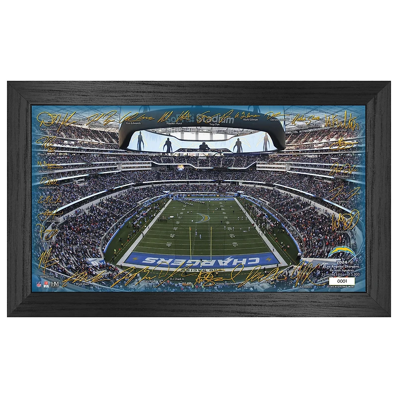 Highland Mint Los Angeles Chargers 12" x 20" 2024 Signature Gridiron Panoramic Framed Photo