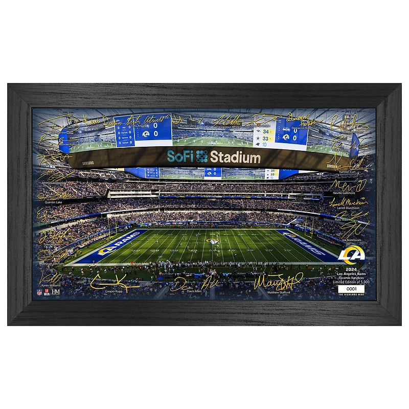 Highland Mint Los Angeles Rams 12" x 20" 2024 Signature Gridiron Panoramic Framed Photo
