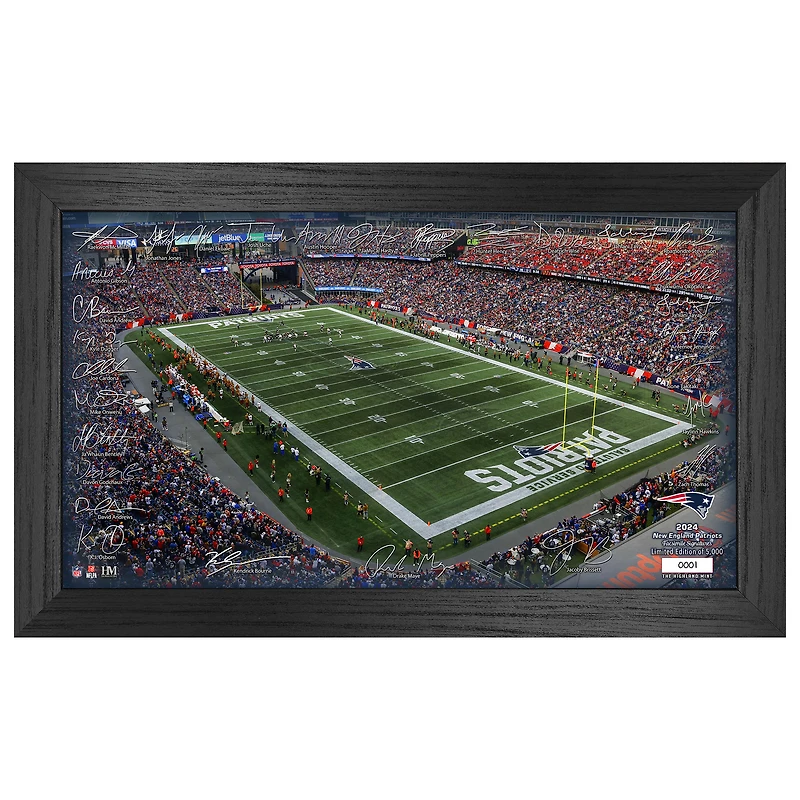 Highland Mint New England Patriots 12" x 20" 2024 Signature Gridiron Panoramic Framed Photo