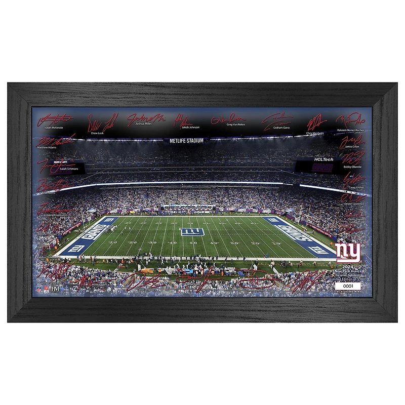 Highland Mint New York Giants 12" x 20" 2024 Signature Gridiron Panoramic Framed Photo