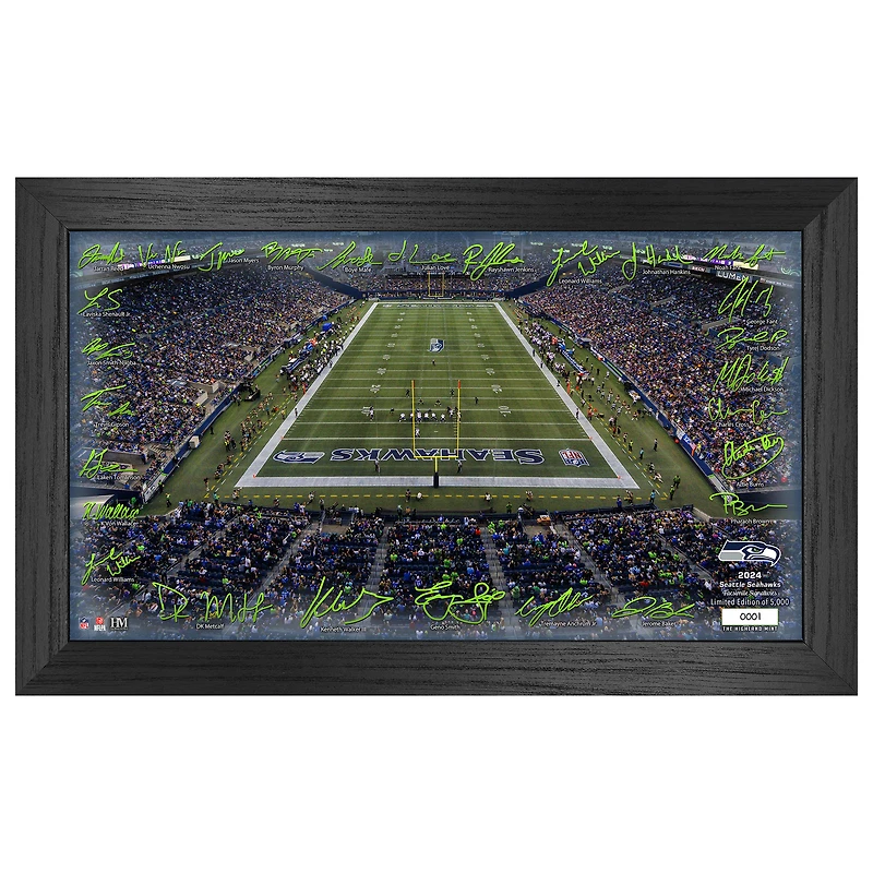 Highland Mint Seattle Seahawks 12" x 20" 2024 Signature Gridiron Panoramic Framed Photo