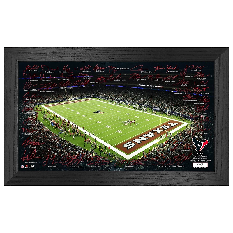 Highland Mint Houston Texans 12" x 20" 2024 Signature Gridiron Panoramic Framed Photo