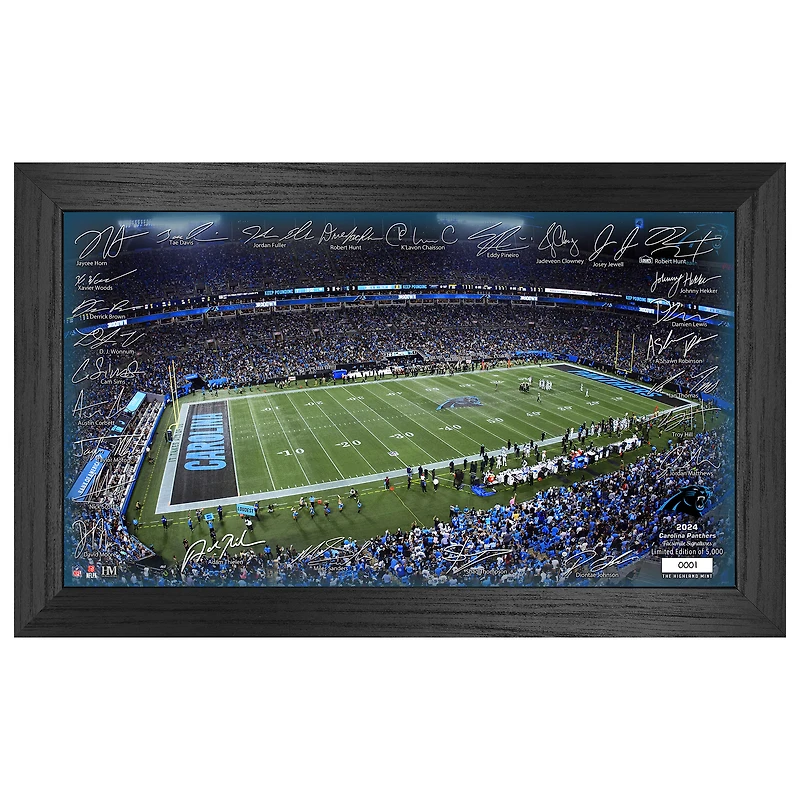 Highland Mint Carolina Panthers 12" x 20" 2024 Signature Gridiron Panoramic Framed Photo