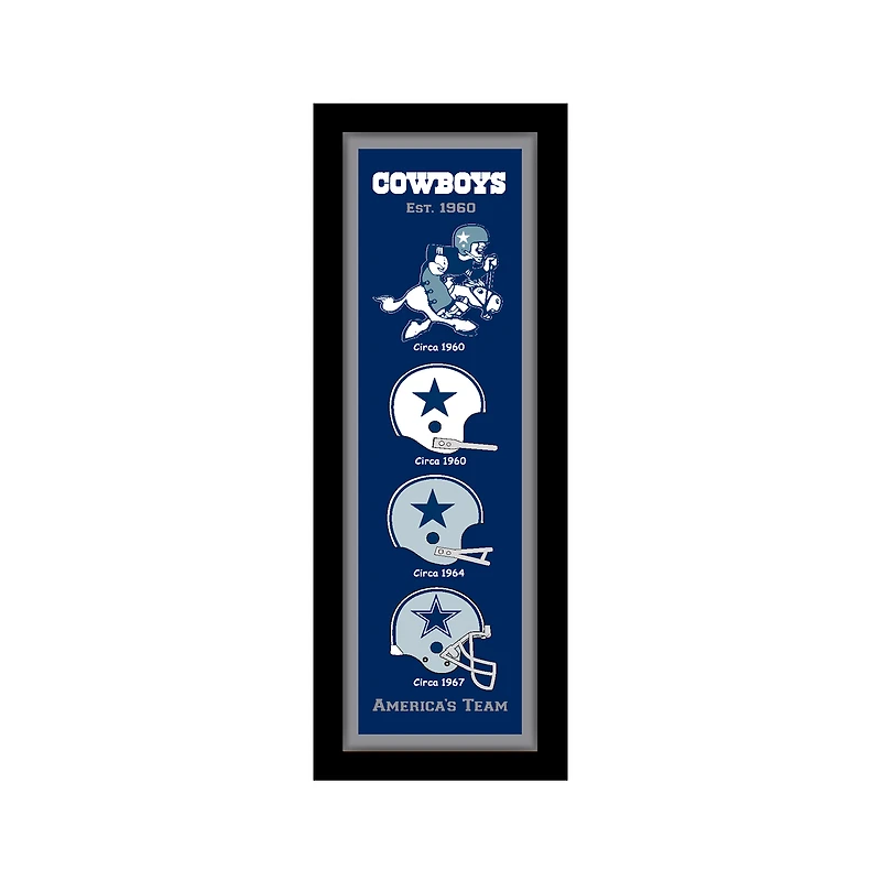 Dallas Cowboys 8" x 26" Established Date and Heritage Framed Wall Art