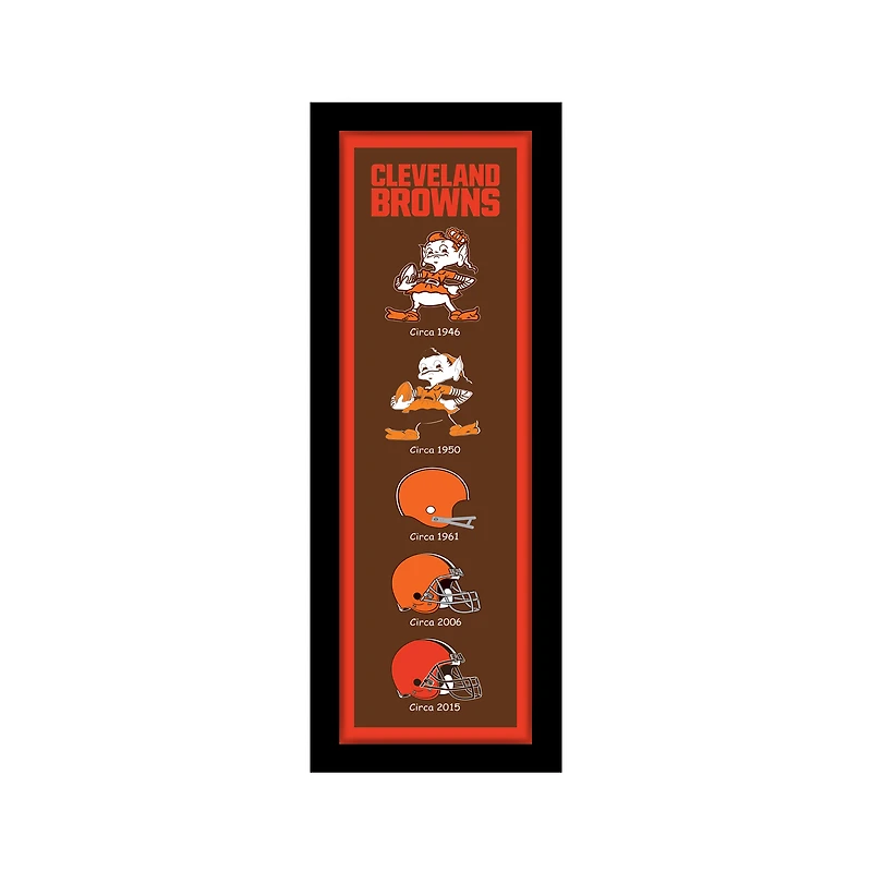 Cleveland Browns 8" x 26" Established Date and Heritage Framed Wall Art