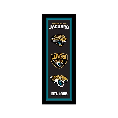 Jacksonville Jaguars 8" x 26" Team Logo Heritage Framed Wall Art