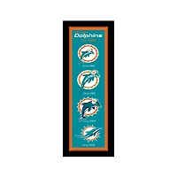 Miami Dolphins 8" x 26" Team Logo Heritage Framed Wall Art