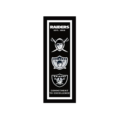 Las Vegas Raiders 8" x 26" Team Logo Heritage Framed Wall Art