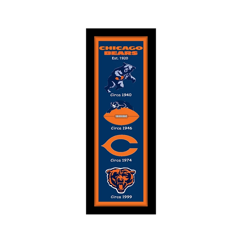 Chicago Bears 8" x 26" Heritage Framed Wall Art
