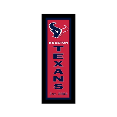 Houston Texans 8" x 26" Team Logo Heritage Framed Wall Art