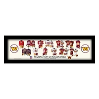 Washington Commanders 12" x 36" Team Uniform Heritage Framed Wall Art