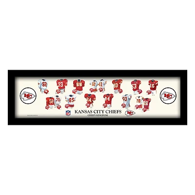 Kansas City Chiefs 12" x 36" Team Uniform Heritage Framed Wall Art