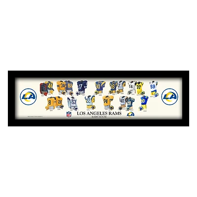 Los Angeles Rams 12" x 36" Team Uniform Heritage Framed Wall Art