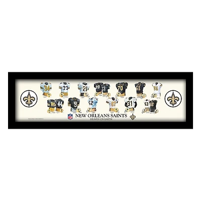 New Orleans Saints 12" x 36" Team Uniform Heritage Framed Wall Art