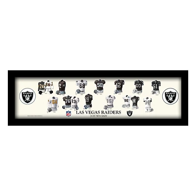 Las Vegas Raiders 12" x 36" Team Uniform Heritage Framed Wall Art