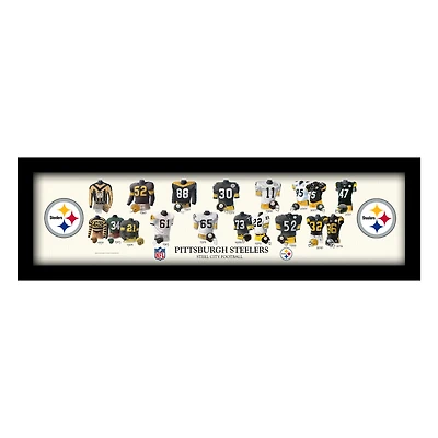 Pittsburgh Steelers 12" x 36" Team Uniform Heritage Framed Wall Art