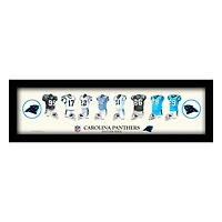 Carolina Panthers 12" x 36" Team Uniform Heritage Framed Wall Art