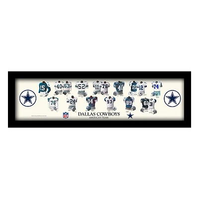 Dallas Cowboys 12" x 36" Team Uniform Heritage Framed Wall Art
