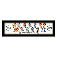 Denver Broncos 12" x 36" Team Uniform Heritage Framed Wall Art