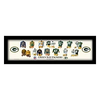 Green Bay Packers 12" x 36" Team Uniform Heritage Framed Wall Art