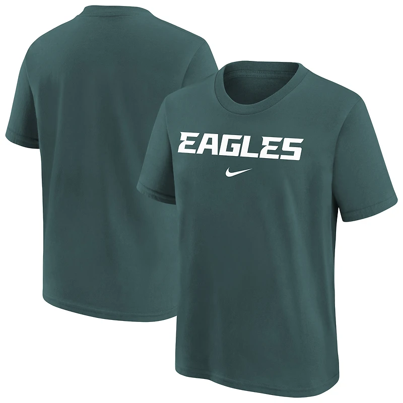 Youth Nike Midnight Green Philadelphia Eagles Team Wordmark T-Shirt