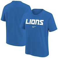 Youth Nike Blue Detroit Lions Team Wordmark T-Shirt