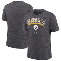 Youth Nike  Heather Gray Pittsburgh Steelers Sideline Velocity Performance T-Shirt