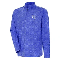 Men's Antigua  Heather Royal Kansas City Royals Quarter-Zip Top