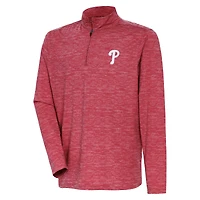 Men's Antigua  Heather Red Philadelphia Phillies Quarter-Zip Top