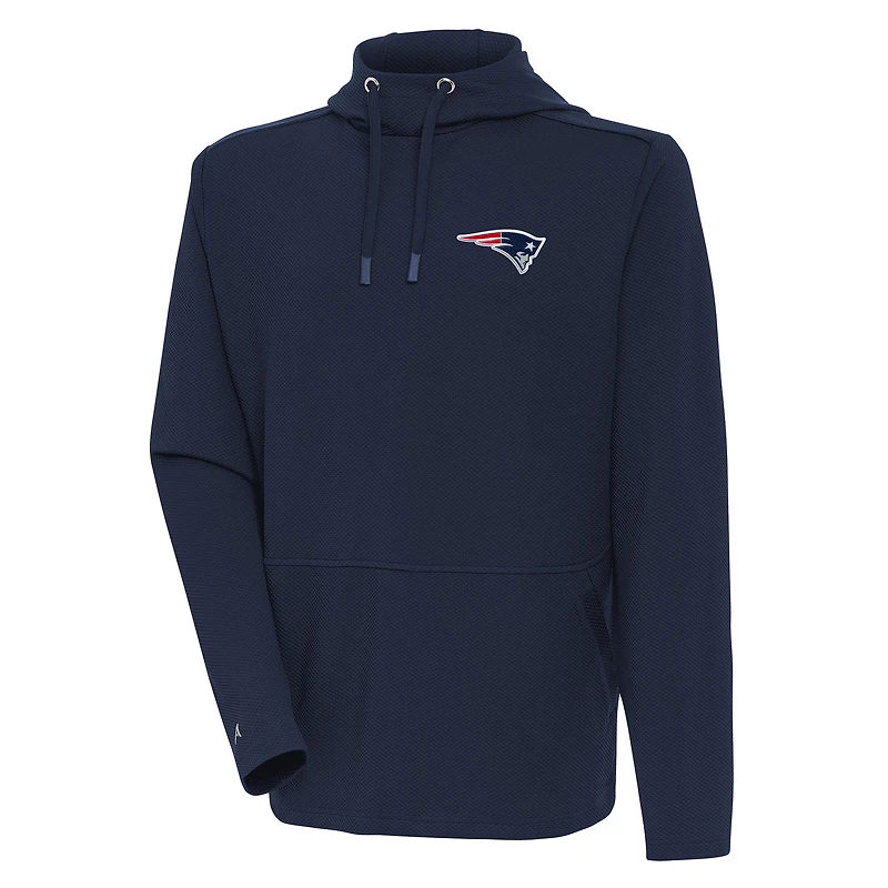 Men's Antigua Navy New England Patriots Pure Honeycomb Pullover Hoodie