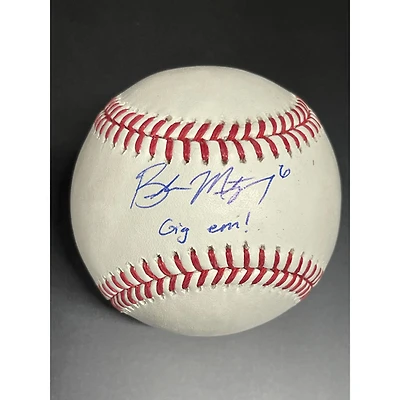 Braden Montgomery Chicago White Sox Autographed Baseball with "Gig Em!" Inscription