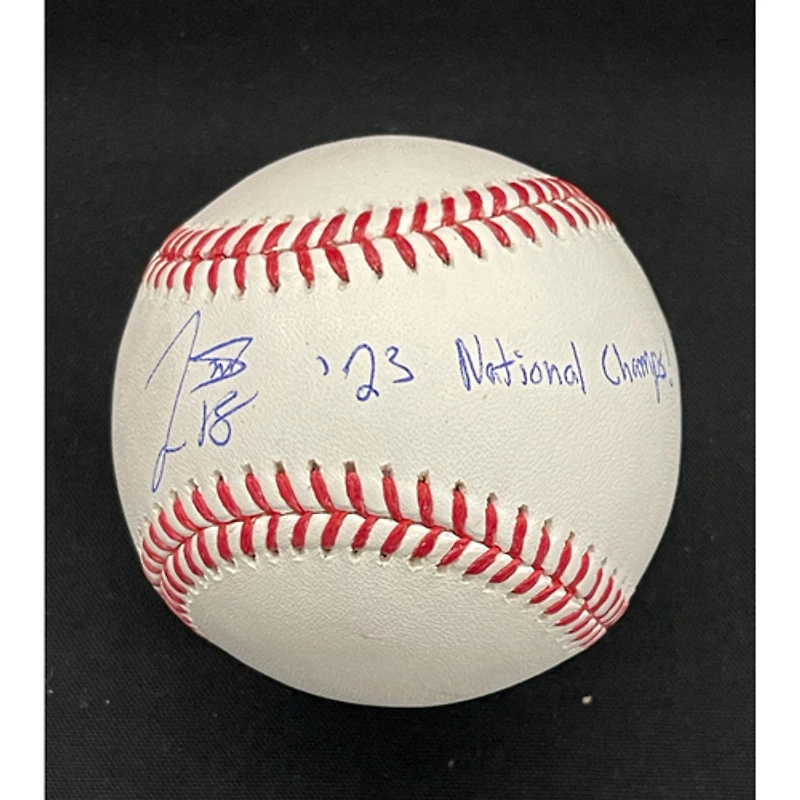 Tre Morgan Tampa Bay Rays Autographed Baseball with "'23 National Champs!" Inscription