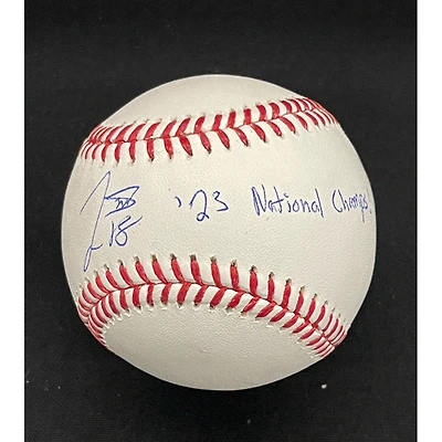 Tre Morgan Tampa Bay Rays Autographed Baseball with "'23 National Champs!" Inscription